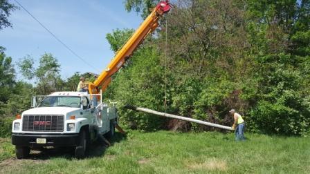 putting in new poles